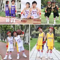 Most popular NBA Basketball Uniform Suit Tops Pants Training Suit Lakers 23 James Jersey for Kids Children