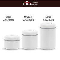 กล่องเก็บเมล็ดกาแฟ FELLOW Atmos Stainless Coffee Canister - White (Size Choice)