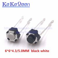 50pcs Vertical Round Micro Switch 6x6x4.3mm / 6x6x5mm DIP-2 2pin Tactile Tact Push Button Switch 6x6x4.3mm / 6x6x4.3mm 2p