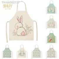 ☃ Cute Cartoon Rabbit Print Kitchen Apron Female Alpaca Print Home Cleaning Restaurant Kitchen Cooking Baking Accessories Bib