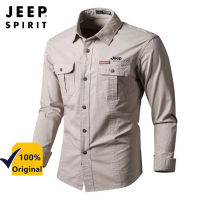 JEEP SPIRIT 2023 เสื้อเชิ้ตลำลองสำหรับผู้ชาย เสื้อเชิ้ตแขนยาวลำลอง