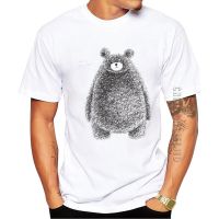 Latest Popular Hand Painted Print Design Bear Tshirt Cool Men Shirt Shirt Cute Bear Tee