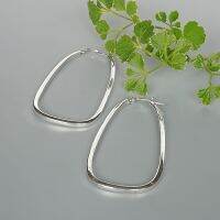 Sterling silver large oval hoops | Long and bold  hoops | Hoop earrings  | Silver jewelry | E1131