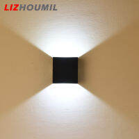 LIZHOUMIL ปรับแบ็คดรอปเป่าลม LED ได้6W AC85-265V COB อลูมิเนียมกันน้ำลูกบาศก์โคมไฟติดผนังระเบียงกลางแจ้ง