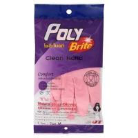 ?จัดโปร !!!? โพลี-ไบรท์ ถุงมือยางธรรมชาติ อเนกประสงค์ ขนาดกลาง 1 คู่ Poly-Brite Clean Hand Medium Size Natural Latex Gloves 1 Pair