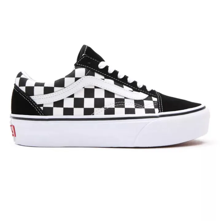 vans checkered old skool white