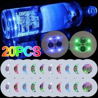 LED Coaster Sticker Battery Powered Luminous Drinking Glass Cup Pads Lamp Liquor Bottles Coaster Cushion Bars Party Decor Lights