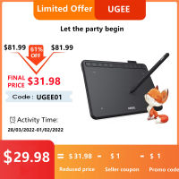 UGEE S640 Graphic Tablet 6 inch Digital Tablets Battery-free Stylus Support Android Windows Mac for Drawing Online Teaching