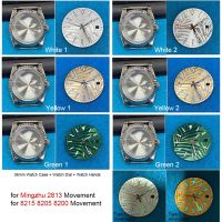 36Mm Watch Case + Dial + Hands For 8215 8200 Movement Modified Part Blue/Green Luminous Dials For Mingzhu 2813 Movements