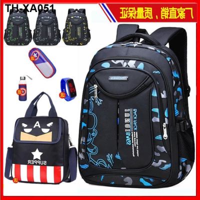 ▪┅☍ Childrens backpack boys the 1-3-6 grade children junior middle school students a primary pupils bag spinal light