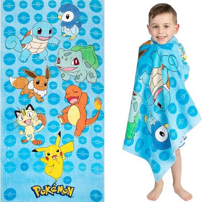 【LZ】✆♚▲  Pokemon Anime Pikachu Beach Towel for Kids algodão super macio toalha de natação toalha de banho kawaii spa de banho para menino e menina 58 in x 28 in