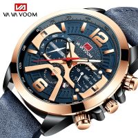 VA VA VOOM Date Display Luxury Watches for Men Waterproof Mens Military Watch Clock Leather Casual Fashion Quartz Wristwatches