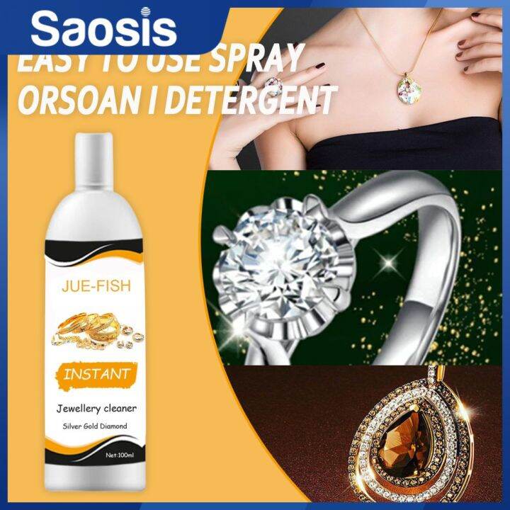 SAOSIS 100ml Jewelry Cleaner Diamond Cleaning Spray Jewelry Gold Silver