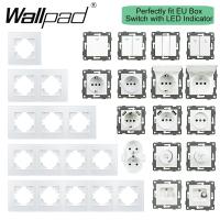 Wallpad Light switch with LED Dimmer EU Usb TypeC Wall Socket TV RJ45 Moduler and Glass Panel DIY  Suitable for Round Box