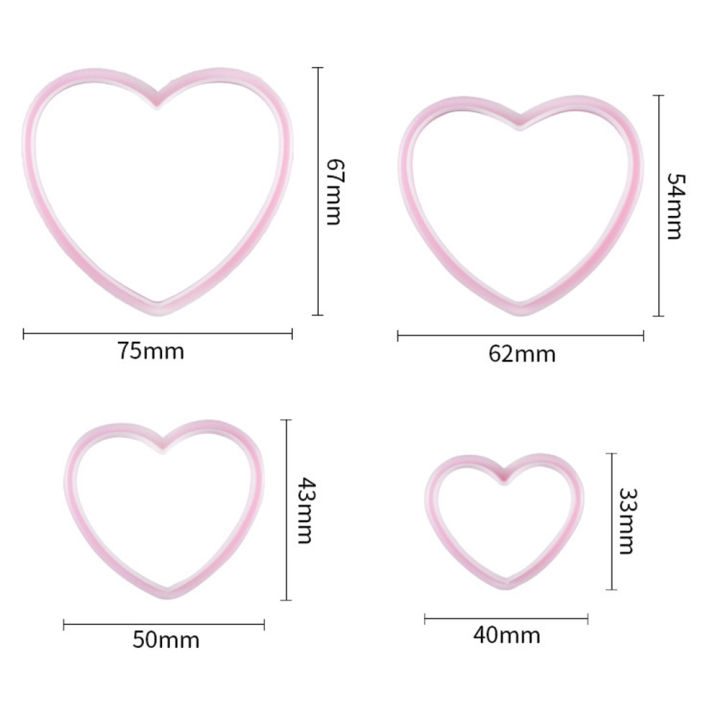 อุปกรณ์ทำเบเกอร์รี่ขนมอบพลาสติกบิสกิตแม่พิมพ์ทำขนมเครื่องตัดเบเกอรี่4ชิ้น-ชุดรูปร่างคุกกี้