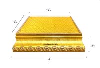 ฐานรองพระ ฐานวางพระ ผ้าเลื่อมทอง ขนาด 7x7 นิ้ว สูง 1 นิ้ว [ฐานทอง]