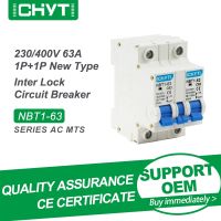 [HOT ZHKKZZLWWG 510] จัดส่งฟรี CHYT NBT1 63 1P 1P 2P 2P AC 230/400V 63A Dual Power Manual Transfer Switch Interlock Circuit Breaker MCB MTS