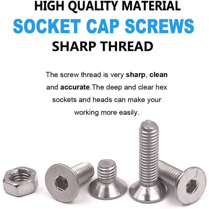 2021440pcs-allen-key-head-hex-socket-screw-set-m3-m4-m5-stainless-steel-flat-countersunk-head-bolt-and-nuts-screws-assortment-kit