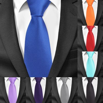 New Solid Ties for Men Casual Skinny Neck Tie Gravatas Business Mens Neckties Corbatas 6 cm Width Groom Tie For Party
