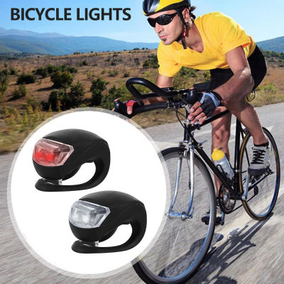 2ชิ้นซิลิโคนไฟจักรยาน LED ไฟจักรยานไฟอุปกรณ์แต่งจักรยานกันน้ำพร้อมสวิตช์3โหมดสลับไฟจักรยาน LED ซิลิโคนไฟจักรยาน3โหมด