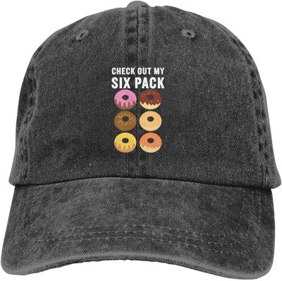 Best Selling Cowboy Hats Summer Beach Maizatul Check Out My Six Pack Donut Unisex Denim Cap Baseball Caps Adult Adjustable
