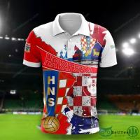 New 2023 2023 -croatia NEW National Euro Football Red White 3d Polo T-shirt Hoodie Jersey(free Name Logo Custom) cheap