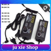 JuXie store Adjustable AC 220V To DC 12V 9v 24v Power Supply Charger 9V-24V 3V-12V 1A 2A 3A 5A 10A Adapter Display LED Strip