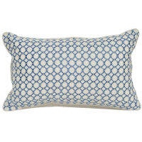 Medicci Home Modern American Rectangular Cushion Cover Blue Honeycomb Geometry Embroidery Silk Lumbar Pillow Case 30x50cm Luxury