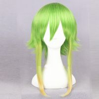 【Lao Zhang Fashion Cosplay】 Vocaloid Gumi Megpoid 35เซนติเมตร/14 Quot; สีทองสีเขียว O Mbre สั้นชั้นปุยสังเคราะห์ผมคอสเพลย์วิกผมสำหรับพรรควิกผมหมวก