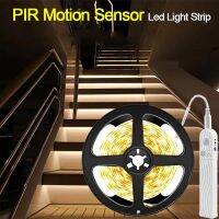 5M Battery Led Strip with PIR Motion Sensor Induction Night Light Tape Under Cabinet Light for Room Wardrobe Indoor Lighting