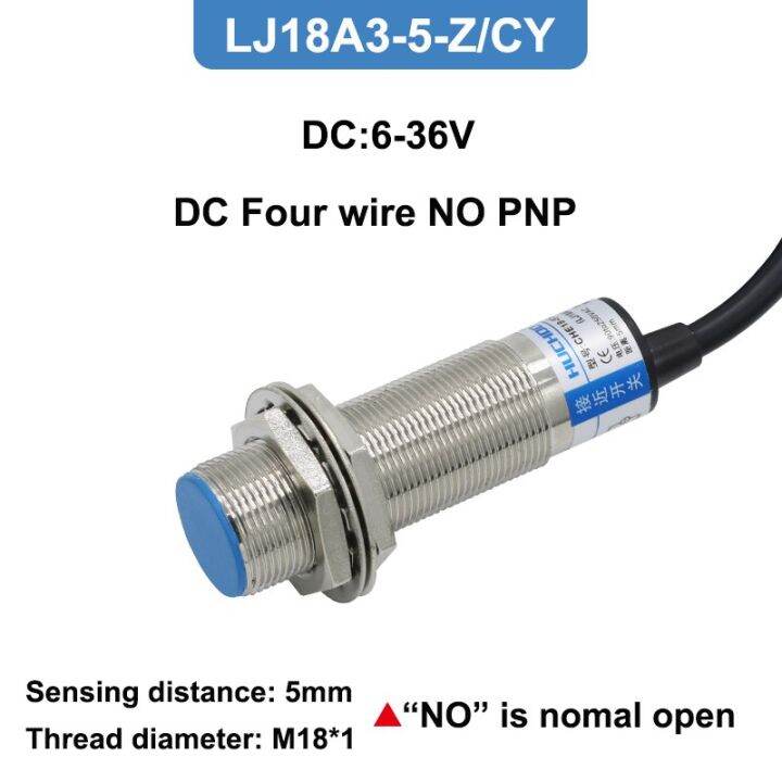 m18สองสายระยะทางตรวจจับ5มม-สายไฟสามเส้น-npn-pnp-ไม่มีเอ็นซี-dc-6-36v-ac36v-เซ็นเซอร์สวิทช์ตัวเหนี่ยวนำโลหะ90-250v