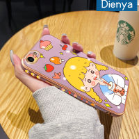 เคส Dienya สำหรับ iPhone 7 7 Plus 8 8 Plus SE 2020ใหม่เคสชานมเด็กผู้หญิงลายการ์ตูนขอบสี่เหลี่ยมเคลือบพื้นผิวเคสซิลิกาเจลนิ่มกันกระแทกเคสมือถือฝาครอบป้องกันเลนส์กล้องถ่ายรูปรวมทั้งหมด