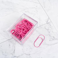 50pcsbox Pink Paper Clips Creative Metal Photos Tickets Notes Binder Clip Bookmark Stationery School Office Supply