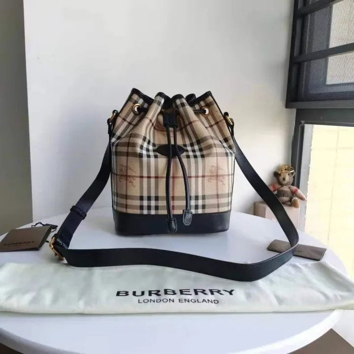 Women's Top Grade Berburry Leather Bucket Bag Sling Bag with Dust Bag |  Lazada PH