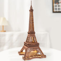 [พร้อมส่ง] ใหม่ Night of the Eiffel Tower ตัวต่อไม้ DIY ประกอบเอง ไฟกะพริบ 4 แบบ ของเล่น ของแต่งบ้าน Robotime (TGL01)