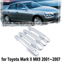 ฝาครอบมือจับประตูโครเมี่ยมหรูหราสำหรับ Toyota Mark II X100 2001 ~ 2007สติกเกอร์อุปกรณ์เสริมในรถยนต์2002 2003 2004