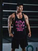 Muscle dog vest male popular logo original fierce mens sports fitness summer loose waistcoat sleeveless lu iron tracksuits fitness clothes