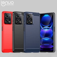 Lenuo Soft เคสสำหรับ Xiaomi Poco X5 Pro X5คาร์บอนเคสซิลิโคนคาร์บอนไฟเบอร์ Brushed Anti-Knock มือถือ TPU ฝาหลังปลอก