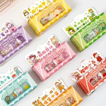 100 PCS/Set Cute Washi Tape Set Japanese Cute Adhesive Decorative Masking  Tape Scrapbook Stationery Stickers school supplies