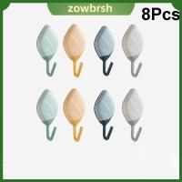 ZOWBRSH 8Pcs สร้างสรรค์และสร้างสรรค์ ตะขอกุญแจ อุปกรณ์ติดผนัง ไม่มีการเจาะ ไม้แขวนผนัง ใช้งานได้จริง อเนกประสงค์อเนกประสงค์ ตะขอแบบเหนียว ห้องนอนห้องน้ำห้องครัว