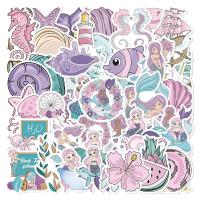 10/30/50PCS Pink Purple Mermaid Graffiti Waterproof Sticker Toy Decoration Notebook Kids Gift iPad Guitar PVC Sticker  Wholesale Stickers