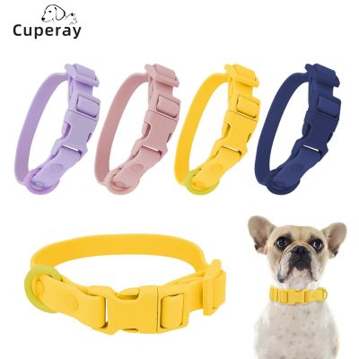 Macaron Color Pet Collar Adjustable PVC Wrap Rubber Webbing Dog Collar Waterproof Easy To Clean for Small  Medium and Large Dogs Leashes