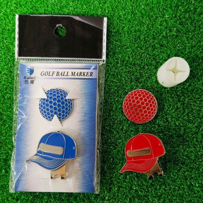 คลิปหนีบหมวกกอล์ฟทำเครื่องหมายลูกกอล์ฟหมวกแม่เหล็กแบบถอดได้สีแดงดำเหลืองน้ำเงินขาวอุปกรณ์กอล์ฟ5สี