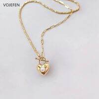 VOJEFEN สร้อยข้อมือโซ่เครื่องประดับทองคำแท้18 K สำหรับผู้หญิงกำไลข้อมือไข่มุกรูปหัวใจแบบใหม่ประดับแฟชั่นพร้อมสเน่ห์