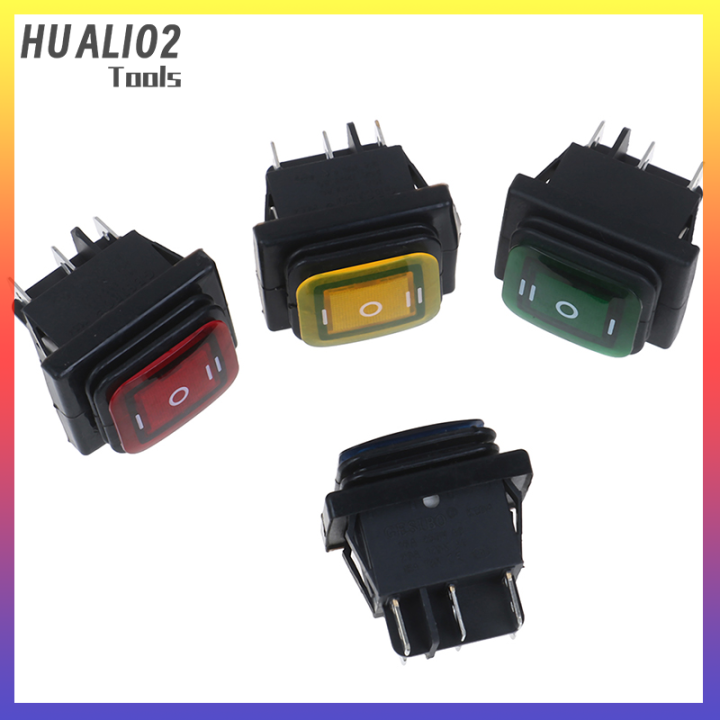 huali02เรืออัตโนมัติกันน้ำ6pin-30a-250v-สวิทช์ไฟ-led-คันโยกสลับ12v-220v-1ชิ้น