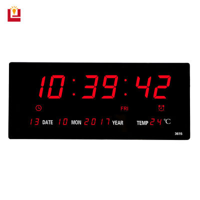 YONUO นาฬิกาแขวนดิจิตอล LED ปฏิทินถาวร ตั้งปลุกได้ขนาด36x15x3cm นาฬิกาตกแต่งห้อง