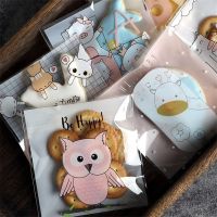 100pcs Baking Packaging Biscuit Bags Moon Cake Cookies Bag Self-adhesive Snack Food Candy Packaging Bag 10*10cm Gift Wrapping  Bags