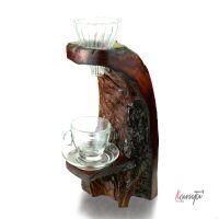 Kanyawood แท่นดริปกาแฟ 1 หลุม งาน Handmade  ทำจากรากไม้เนื้อแข็ง ( coffee drip stand )