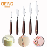 ไม้พายเค้กชุดสแตนเลสเนยครีมมีดเค้ก Scraper Smoother โลหะตกแต่งเค้ก Baking Pastry Tools-Luqiande