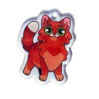 Custom Cute Cartoon Animal Red Elfin Acrylic Key Ring Art Excellent Design Offset Printing Metal Key Ring A Gift For Friend Fashion Brooches Pins